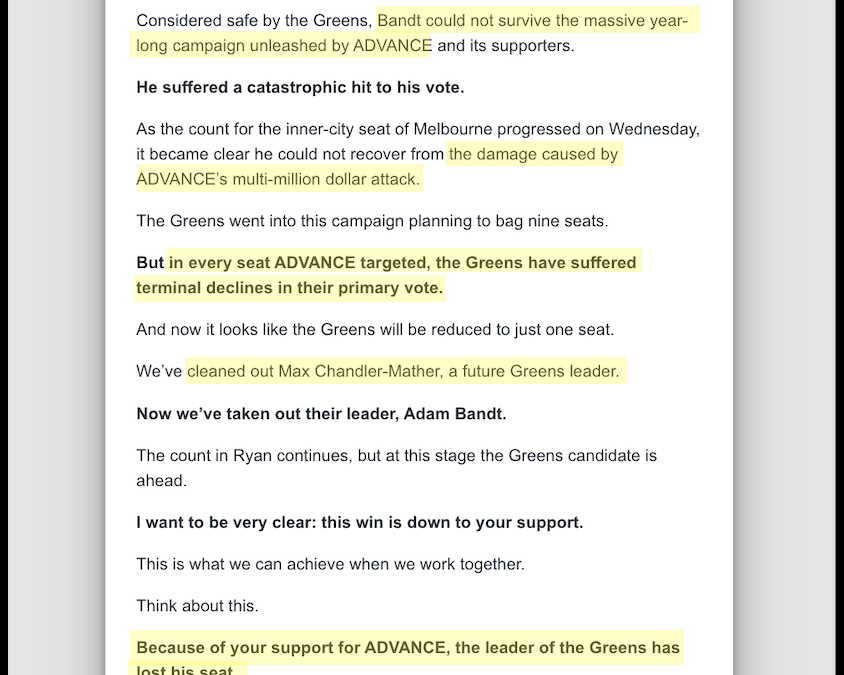 “Bandt could not survive our attacks” – Advance